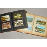 TWO POSTCARD ALBUMS containing approximately 520 vintage postcards, mainly from the early 20th