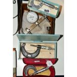 A QUANTITY OF MICROMETERS, Moore & Wright, No961B, No966/2, No965, with a Mitutoyo Spherometer (4)