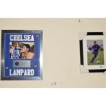 FRAMED, GLAZED AND SIGNED COLOUR PHOTOGRAPH OF FRANK LAMPARD IN CHELSEA FC STRIP (COA from Sportizus