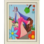 DYLAN IZAAK (BRITISH 1971) 'BEST FOOT FORWARD' a limited edition print 24/195, a fisheye view of a