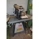 A SEARS CRAFTSMAN 240V 10'' RADIAL ARM SAW ON STAND with spare blades, Dado headset and moulding