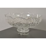 A BOXED WATERFORD CRYSTAL 'LISMORE' BOWL, etched mark on footed base, diameter 25cm