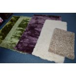 FOUR VARIOUS MODERN RUGS, largest size 170cm x 110cm and a modern carpet runner (5)