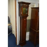 A LATE 17TH CENTURY STYLE EIGHT DAY OAK LONGCASE CLOCK, the hood with moulded pediment and blind