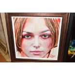 ZINSKY (BRITISH CONTEMPORARY) 'KEIRA KNIGHTLEY', a portrait of the movie star, signed lower right,