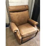 A PARKER KNOLL BROWN LEATHER RECLINING ARMCHAIR