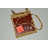 A CANVAS AND BAKELITE FOLD OVER BRITISH MILITARY MAP/DOCUMENT CASE, dated 1942 by W & G Ltd, carry