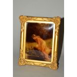 A SMALL GILT FRAMED CRYSTOLEUM featuring semi-nude women looking into water, 13.5cm x 9.5cm