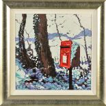 TIMMY MALLETT (BRITISH CONTEMPORARY) 'SNOWY POSTBOX' a limited edition print 12/195, signed verso,
