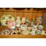 A GROUP OF CERAMICS, to include Royal Crown Derby teawares, Coalport trinets, etc
