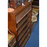 AN EARLY 20TH CENTURY MAHOGANY TAMBOUR FRONT OFFICE CABINET with five slides, width 74cm x depth