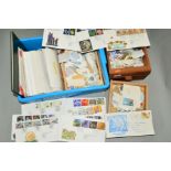 A BOX OF LOOSE STAMPS AND ODD FIRST DAY COVER