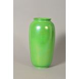 A RUSKIN POTTERY APPLE GREEN LUSTRE VASE, stamped to the base 'Ruskin England 1925', height 22cm