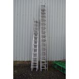 FOUR SETS OF ALUMINIUM EXTENSION STEP LADDERS (4)