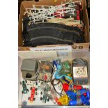 A QUANTITY OF UNBOXED AND ASSORTED VINTAGE SCALEXTRIC, to include assorted cars, Europa, No C5,