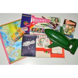 A QUANTITY OF THUNDERBIRDS RELATED ITEMS, to include Waddingtons board game (contents not