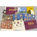 A SELECTION OF COINS, to include commemorative coins and proof sets, including a £5 coin