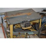 AN ELECTRIC STEEL FRAMED JIGSAW BENCH and saw