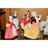 FOUR ROYAL DOULTON FIGURES 'Autumn Breezes' HN2131,' 'Top O'the Hill' HN1834, 'Janet' HN1537 and '