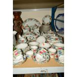 BOOTHS 'FLORADORA' DINNER AND COFFEE SERVICE, including two coffee pots, three tureens and covers,
