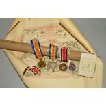 A WWI PAIR OF BRITISH WAR & VICTORY MEDALS, together with a George VI Special Constabulary