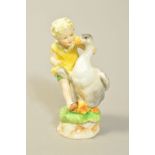 A ROYAL WORCESTER FREDA DOUGHTY NURSERY RHYME FIGURE, 'Goosey Goosey Gander' RW3304, black