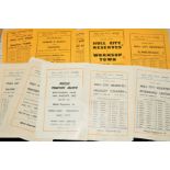 A COLLECTION OF SINGLE SHEET HULL CITY RESERVE PROGRAMMES (31 off), dating from 1951-52 to 1960-61