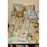 A LARGE COLLECTION OF 'CHERISHED TEDDIES', most being boxed, includes plush teddy in a cookie tin,