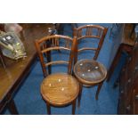 A PAIR OF BENTWOOD STYLE CHAIRS