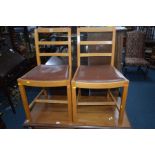 A SET OF SEVENTEEN BEECH LADDER BACK CHAIRS (two on show, fifteen in store) (The contents of this