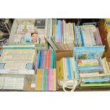 FOUR BOXES OF VARIOUS BEATRIX POTTER BOOKS AND VHS VIDEOS, DVD etc, to include '123', 'ABC',