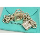 A TIFFANY & CO. BRACELET, the belcher link bracelet with padlock clasp stamped '925 T & Co 1837',