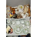 ONE BOX AND LOOSE CERAMICS AND GLASSWARE to include Royal Doulton 'Mine Host' D6468 character jug,