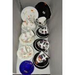 ROYAL ALBERT TEA WARES to include 'Masquerade', six tea cups, six saucers, six side plates, milk,