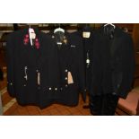 TWO ROYAL NAVY CHIEF PETTY OFFICER JACKETS, WEAPONS DIVISION , together with black morning