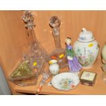 A SMALL GROUP OF GLASS AND CERAMIC ITEMS, a Stuart Crystal decanter stopper, a Magnitudo Artis