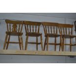 A MATCHED SET OF SEVEN BEECH KITCHEN CHAIRS