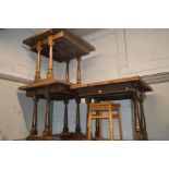 THREE OAK SQUARE STRETCHED DRAW LEAF TABLES (3) (The contents of this lot come from The Abbots