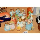 ELEVEN BEATRIX POTTER FIGURES, BP3b 'Aunt Pettitoes', 'Cecily Parsley', 'Hunca Munca', 'Jemima