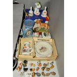 VARIOUS CERAMIC ORNAMENTS AND TABLEWARES, to include a boxed Coalport character figure of 'The