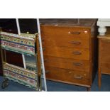 A MID 20TH CENTURY OAK CHEST OF FIVE LONG DRAWERS, width 80cm x depth 53cm x height 96cm (sd to