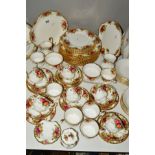 ROYAL ALBERT 'OLD COUNTRY ROSES' DINNER AND TEA WARES, to include two twin handled cake plates,