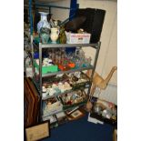 SEVEN BOXES AND LOOSE SUNDRY ITEMS ETC to include boxed Royal Doulton glassware, boxed Scalextric,