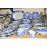 A COLLECTION OF BLUE AND WHITE CERAMICS 19TH CENTURY AND LATER, to include Copeland Spode Italian,