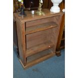 A WALNUT OPEN BOOKCASE