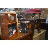 A STEEPLETONE CD/RADIO PLAYER, together with a mahogany nest of three tables, sofa table,