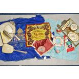 A SMALL GROUP OF SUNDRIES to include 'Royal Artillery' embroidered handkerchief, another