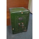 A VINTAGE SENTRY SAFE, WEST BROMWICH, GREEN GROUND SAFE, with internal drawer, width 44cm x depth