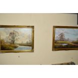 PETER J GREENHILL (BRITISH CONTEMPORARY) a pair of British landscapes, signed bottom left and right,