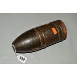 A LARGE CALIBRE WWI ERA ARTILLERY SHELL, calibre not know but approximate 27cm diameter